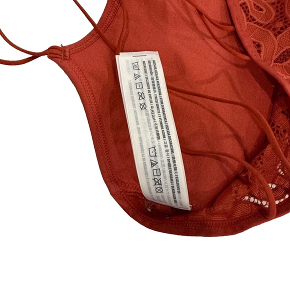 Gilly Hicks Women's Crop Tank Cami Lace Back Tank Top Burnt Orange; Medium - Picture 9 of 10